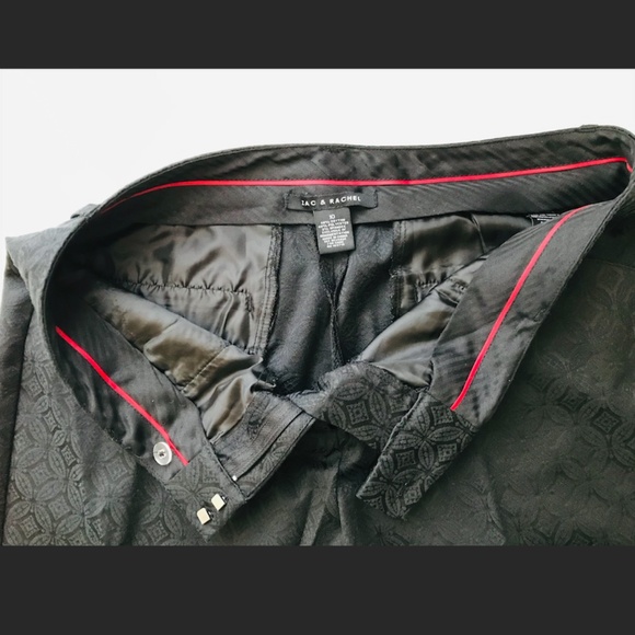 Zac & Rachel black jacquard pattern slim ankle suit pants size 10 - Picture 4 of 9